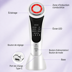 Masseur Facial EMS – Luminothérapie LED, Microcourant & Chaleur
