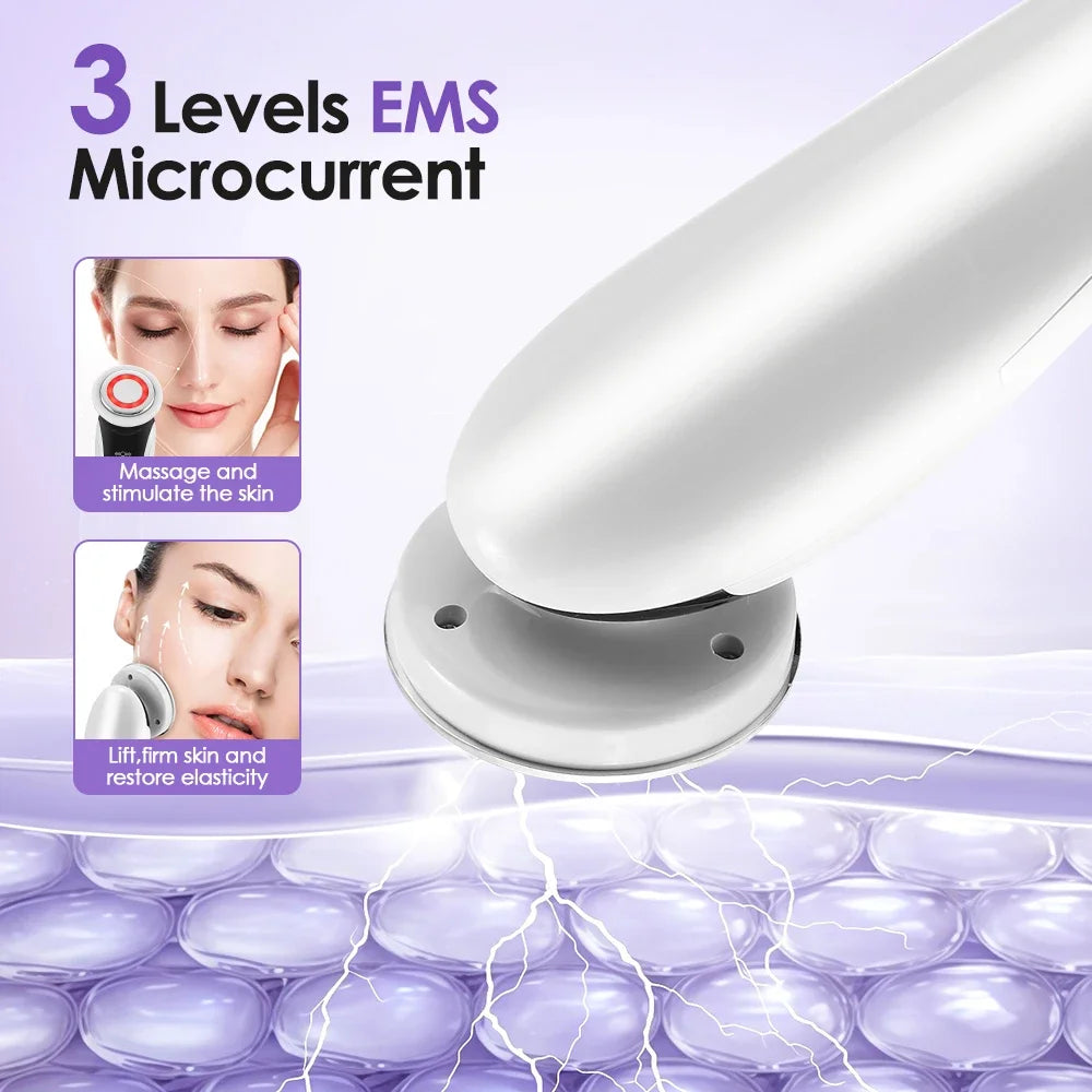 Masseur Facial EMS – Luminothérapie LED, Microcourant & Chaleur