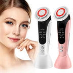 Masseur Facial EMS – Luminothérapie LED, Microcourant & Chaleur